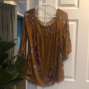 Cato medium rust floral top
